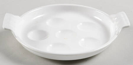 White 6 Hole Escargot/Snail Dish