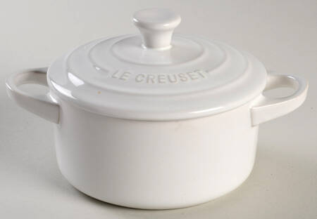 White 14 Oz Mini Round Cocotte & Lid