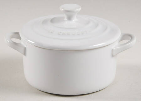 White 8 Oz Mini Round Cocotte & Lid by Le Creuset