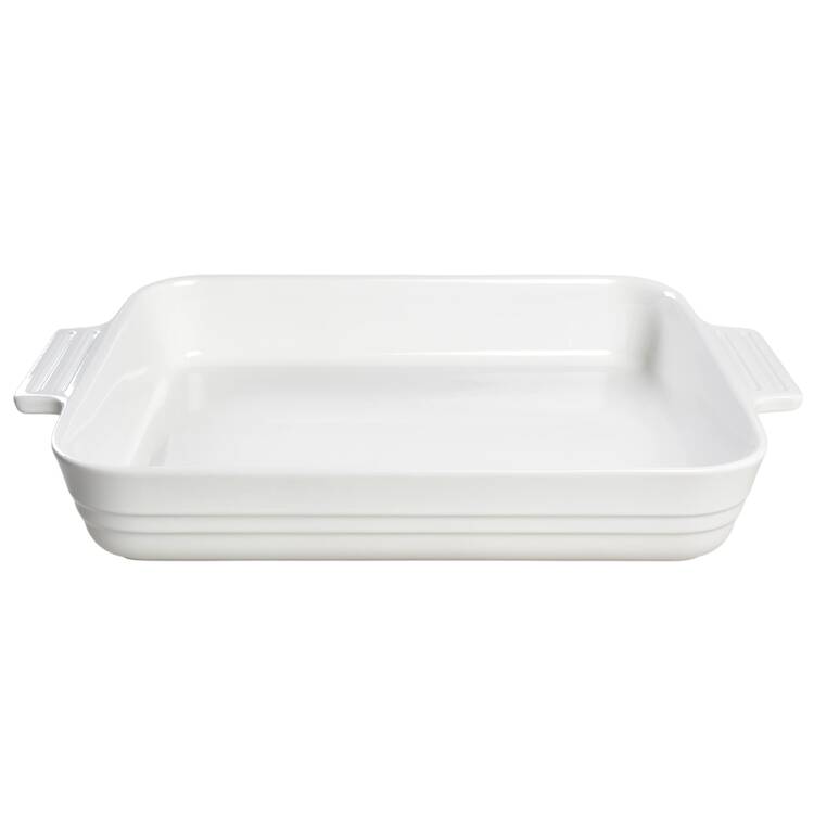 White 13" Rectangular Baker