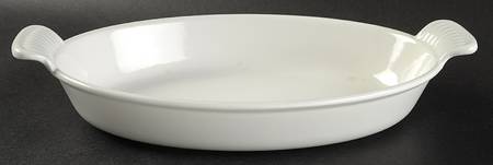 White 13" Cast Iron Augratin