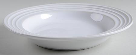 White Rim Soup Bowl
