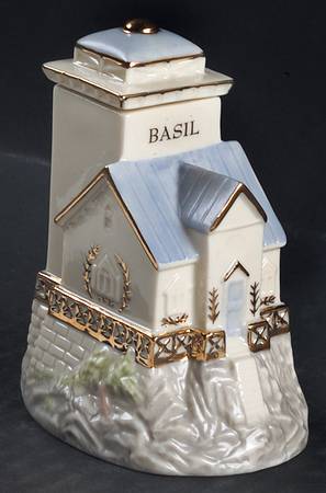 Seaside Lighthouse Spice Jar Set Individual Jar & Lid