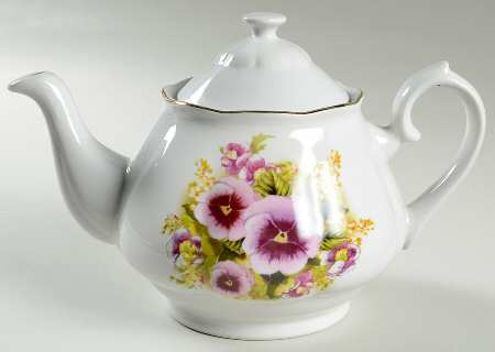 Spring Pansies Teapot & Lid