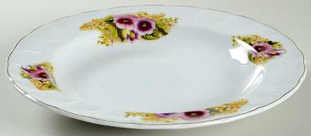Spring Pansies Rim Soup Bowl