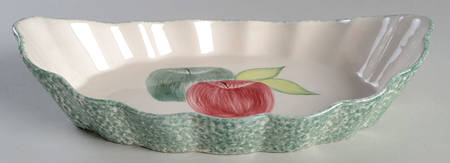 Apple Stipple 13" Oval Serving Bowl