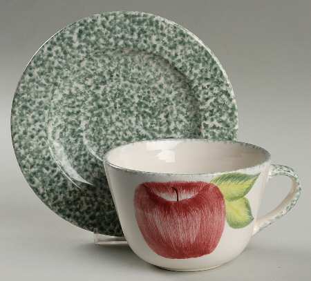 Apple Stipple Breakfast Cup & Saucer Set