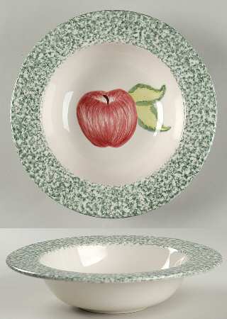 Apple Stipple Rim Soup Bowl