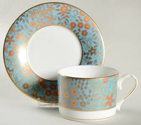 Gilded Tapestry Flat Cup & Saucer Set