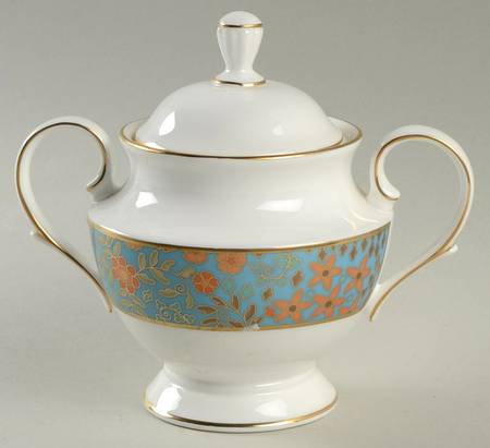 Gilded Tapestry Sugar Bowl & Lid