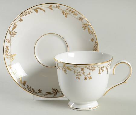 Golden Bough Footed Cup & Saucer Set