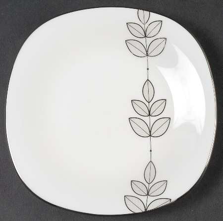 Platinum Leaf Square Bread & Butter Plate