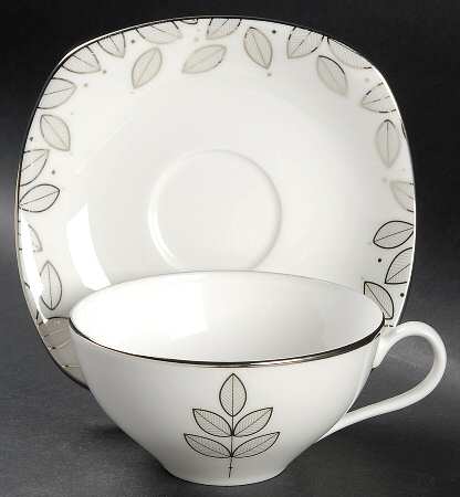 Platinum Leaf Flat Cup & Saucer Set