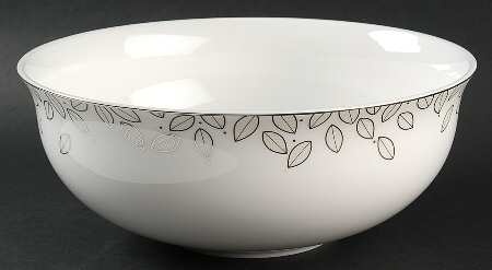 Platinum Leaf 9" Round Serving Bowl