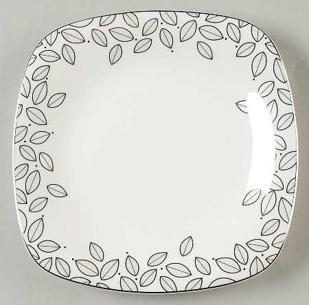 Platinum Leaf Accent Luncheon Plate