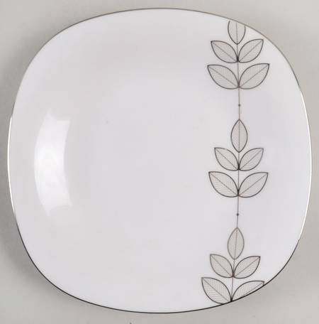 Platinum Leaf Square Bread & Butter Plate