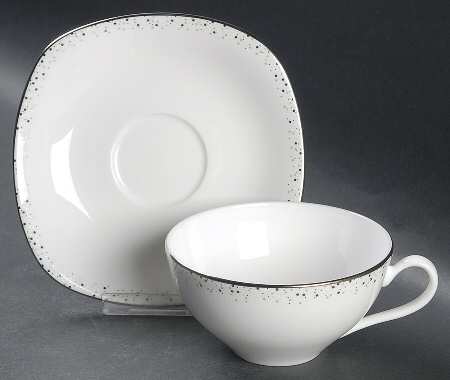 Silver Mist Flat Cup & Saucer Set