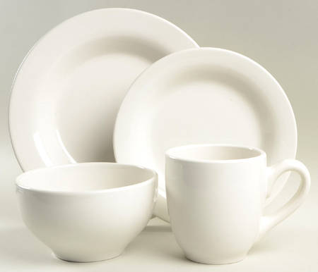 Diner White 4 Piece Place Setting