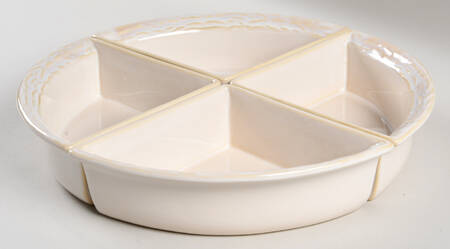 Willow Lane Neutral 4 Pc Triangle Shapes Round Server