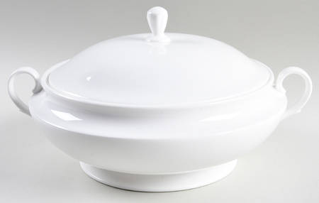 Classic White Round Covered Vegetable