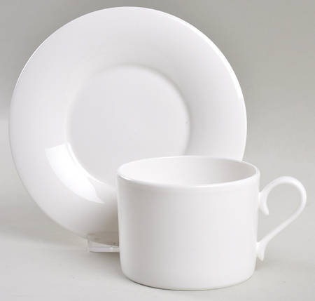 Classic White Flat Cup & Saucer Set by Lenox