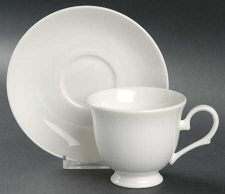 Classic White Footed Cup & Saucer Set