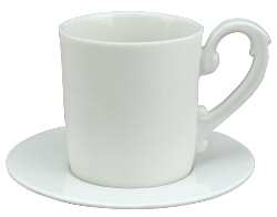 Miix White Espresso Cup and Saucer Set