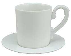 Miix White Flat Cup & Saucer Set