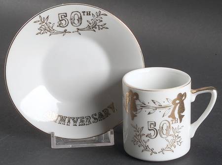 Anniversary Flat Demitasse Cup & Saucer Set
