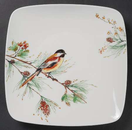 Winter Song Square Accent Luncheon Plate