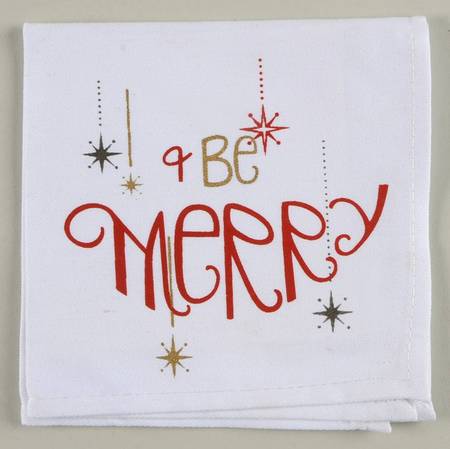 Eat Drink Be Merry Cloth Cocktail Napkin