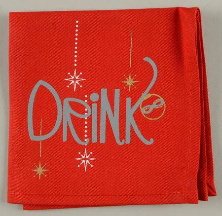 Eat Drink Be Merry Cloth Cocktail Napkin
