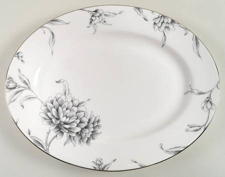 Floral Illustrations 13" Oval Serving Platter