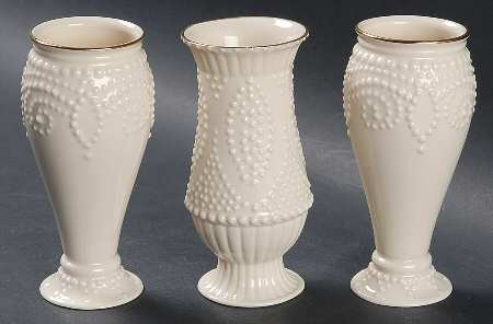 Ivory Beaded Set of 3 5" Vase (2 VAS5M1, 1 VAS5M2)