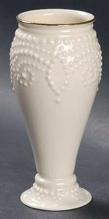 Ivory Beaded 5" Vase