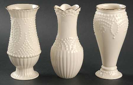 Ivory Beaded (Set of 3 Moti)f 5" Vase