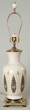 Golden Dynasty (Cream Background) 26" Electric Lamp No Shade