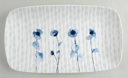 Watercolor Indigo Blue 13" Rectangular Tray