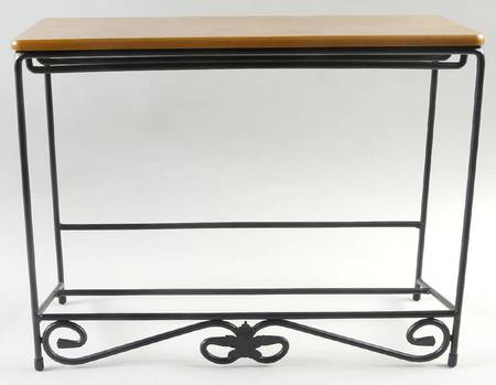 Baskets Metal Media Rack & Wood Shelf