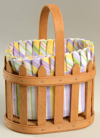 Baskets Small Oval Picket Basket & Liner w/Protector