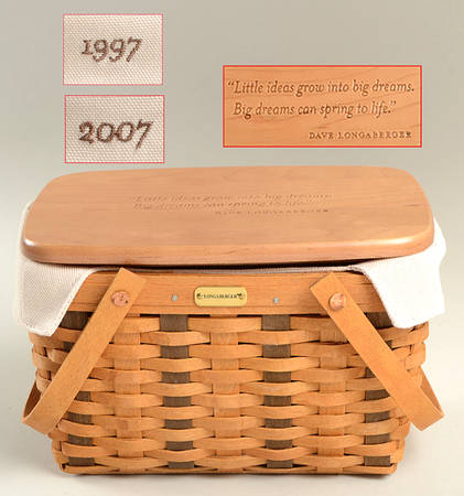 Baskets 10th Anniversary Home Office&Lid w/Liner&Protector