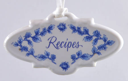 Baskets "Recipes" Provincial Cottage Basket Charm Tie-On