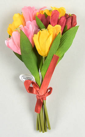 Baskets Tulip Silk Flowers for Miniature Basket
