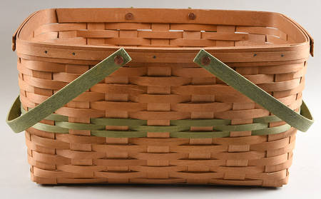 Baskets (2 Handle) Large Market Basket W/ Sage Weave