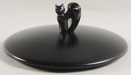 Baskets Lid with Black Cat Knob for Small Cauldron Basket