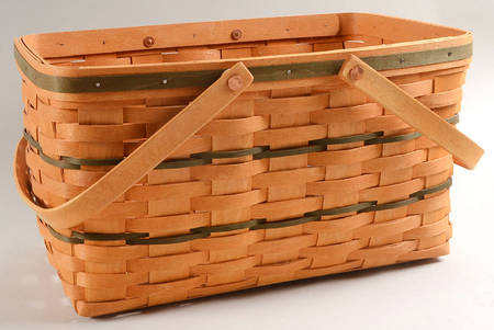 Baskets (2 Handle) Green Weave Large Market Basket