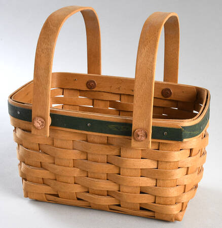 Baskets Group Sales Little Market Basket with Green Band by Longaberger