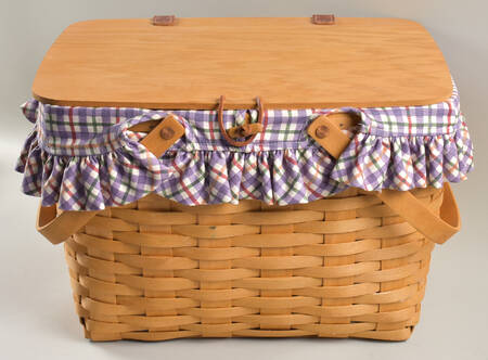 Baskets Large Picnic Basket & Riser with Liner, Protector & Insert