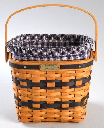 Baskets JW Miniature Two Pie Basket W/ Liner Protector & Riser by Longaberger