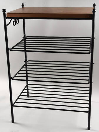 Baskets Metal 4 Shelf Side Table with Wood Top Shelf